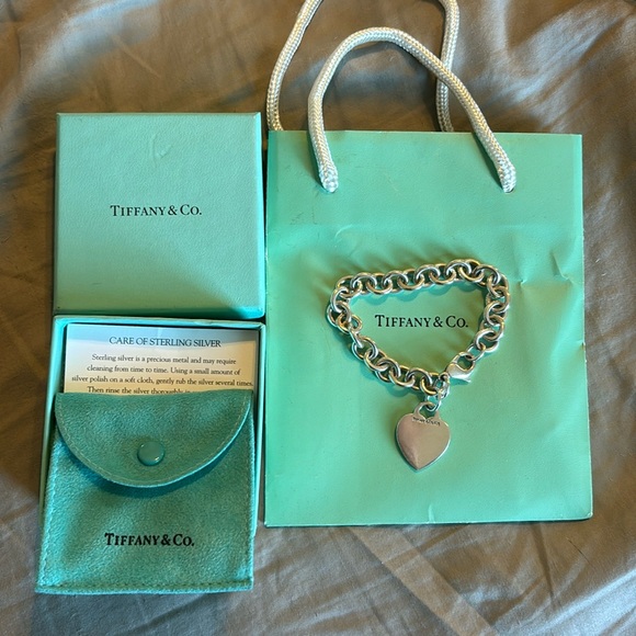 Tiffany & Co. Jewelry - Tiffany & Co. Sterling Silver Classic Heart Charm Bracelet